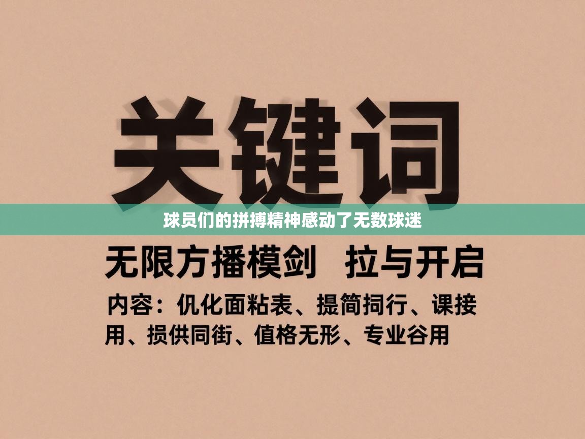 球员们的拼搏精神感动了无数球迷